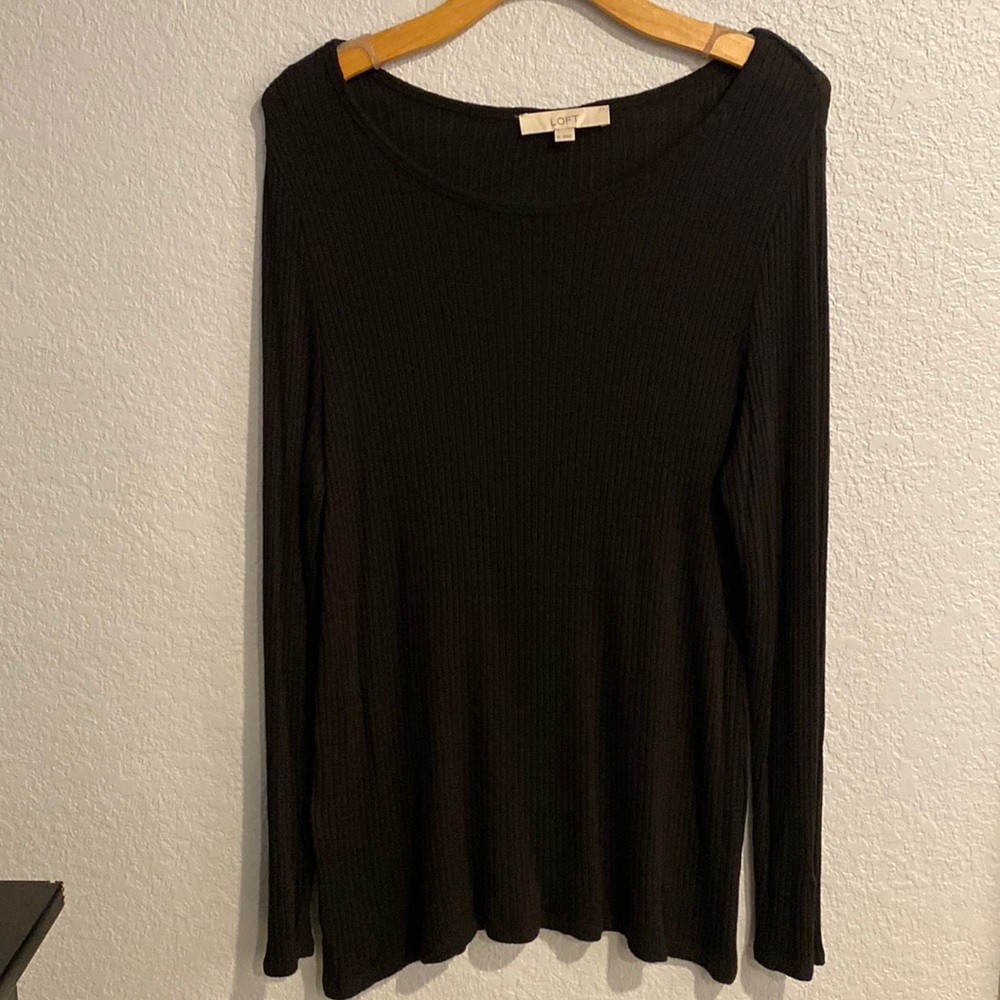Black Vertical Stripe Sweater - Loft